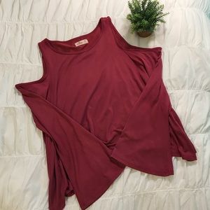 Shoulder-Less Long Sleeve Maroon Hollister Shirt